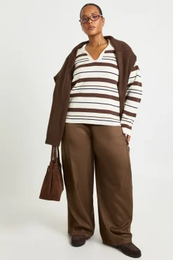 Pantalon ballon à taille élastiquée en tissu Plus