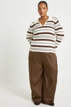 Pantalon ballon à taille élastiquée en tissu Plus