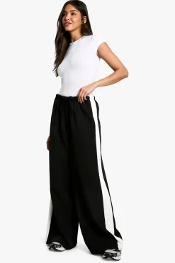 boohoo Pantalon À Bandes Latérales Avec Taille À Cordon<Femme Pantalons