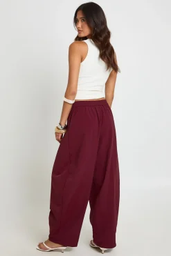 Pantalon Barrel En Nylon À Plis Frontaux