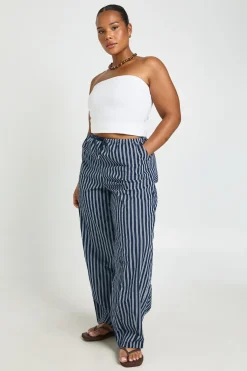 boohoo Pantalon Barrel À Rayure Simple Canal Grande Taille<Femme Pantalons