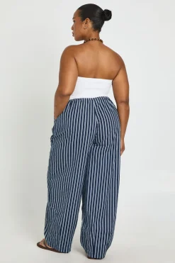 boohoo Pantalon Barrel À Rayure Simple Canal Grande Taille<Femme Pantalons