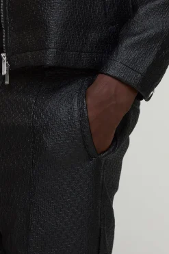 boohooMAN Pantalon Bouclé à Coupe Large à Revêtement Mat<Homme Ensembles