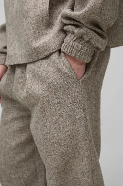 boohooMAN Pantalon bouclé à jambe droite pour grande taille à taille élastiquée<Homme Pantalons Tall|Tout Afficher