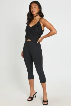 boohoo Pantalon Capri Moulant En Jersey Mat Petite Taille<Femme Pantalons|Leggings