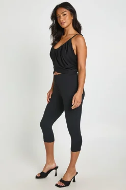 boohoo Pantalon Capri Moulant En Jersey Mat Petite Taille<Femme Pantalons|Leggings