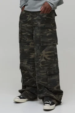 boohooMAN Pantalon Cargo Ample 2-en-1 Transformable À Imprimé Camouflage Coupe Tall<Homme Pantalons Tall|Tout Afficher