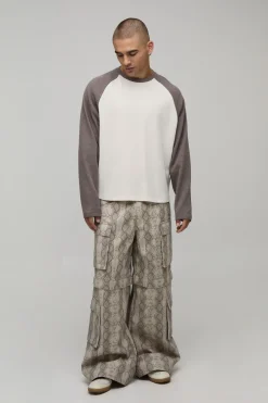 Pantalon Cargo Ample À Imprimé Synthétique Avec Jambes Amovibles