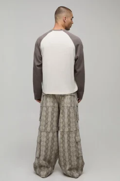 Pantalon Cargo Ample À Imprimé Synthétique Avec Jambes Amovibles