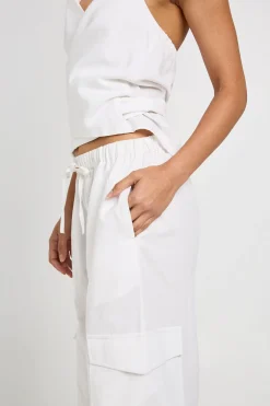 boohoo Pantalon Cargo Ballon Aspect Lin<Femme Pantalons