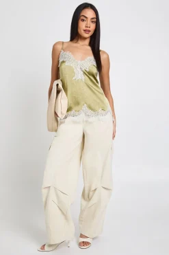 boohoo Pantalon Cargo Ballon En Sergé<Femme Pantalons
