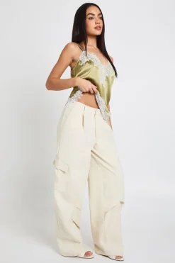boohoo Pantalon Cargo Ballon En Sergé<Femme Pantalons