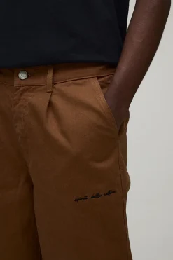 Pantalon Cargo Brodé Coupe Décontractée Bicolore