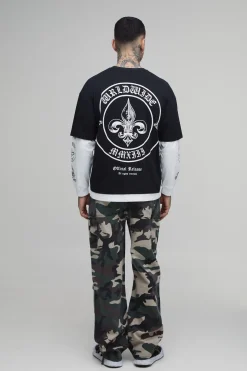 Pantalon Cargo Camouflage Avec Strass Coupe Décontractée Pour Homme Grand