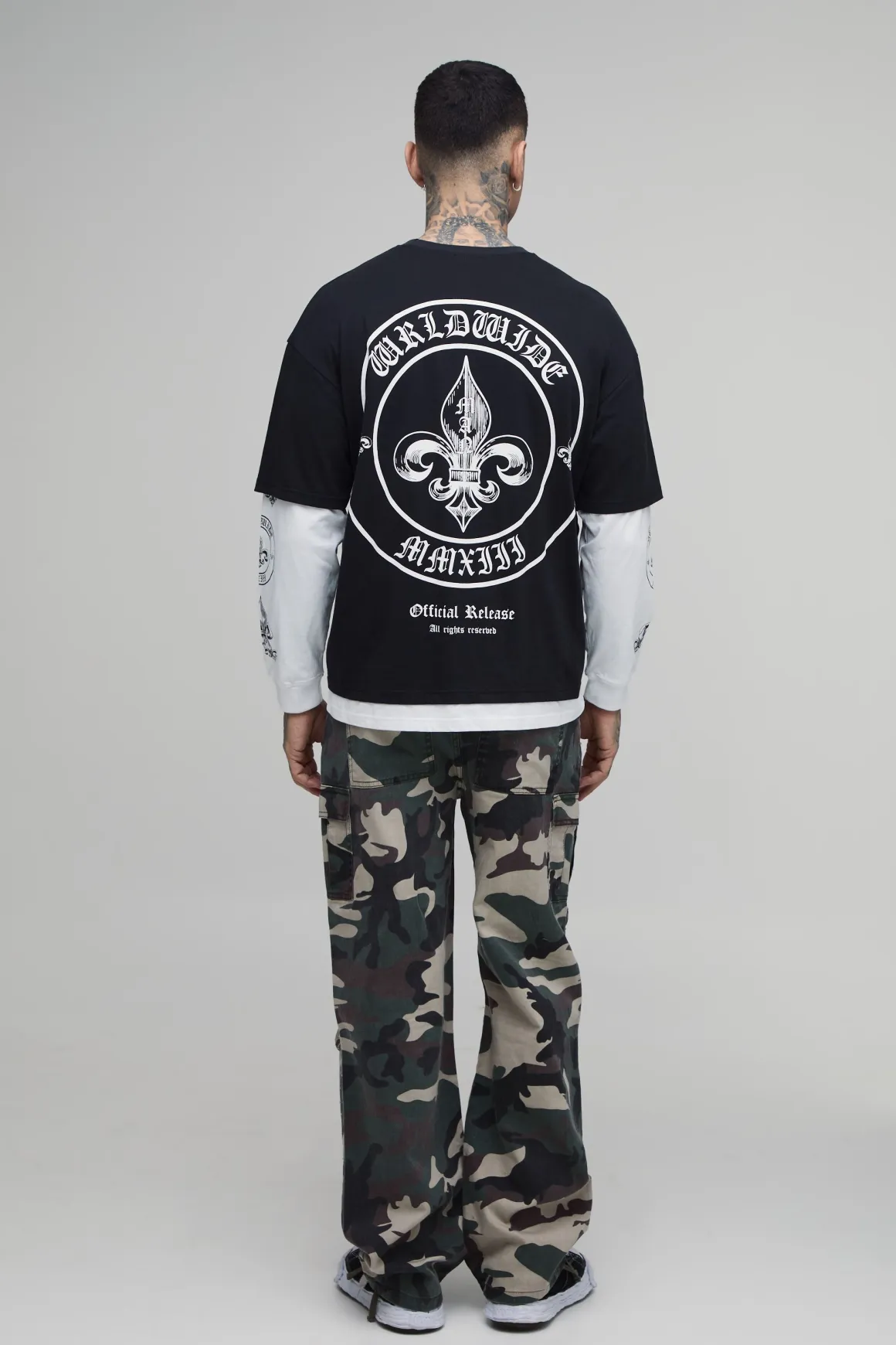 Pantalon Cargo Camouflage Avec Strass Coupe Décontractée Pour Homme Grand