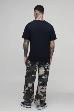 boohooMAN Pantalon Cargo Décontracté Avec Strass Pour Homme Grande Taille<Homme Pantalons Tall|Tout Afficher