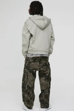 boohooMAN Pantalon Cargo Camouflage Forest Balloon<Homme Pantalons Cargo