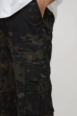 Pantalon Cargo Camouflage Slim Flare Ripstop