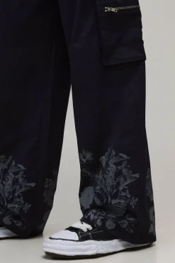 boohooMAN Pantalon Cargo Coupe Ample à Imprimé Floral avec Taille Élastique<Homme Pantalons Cargo