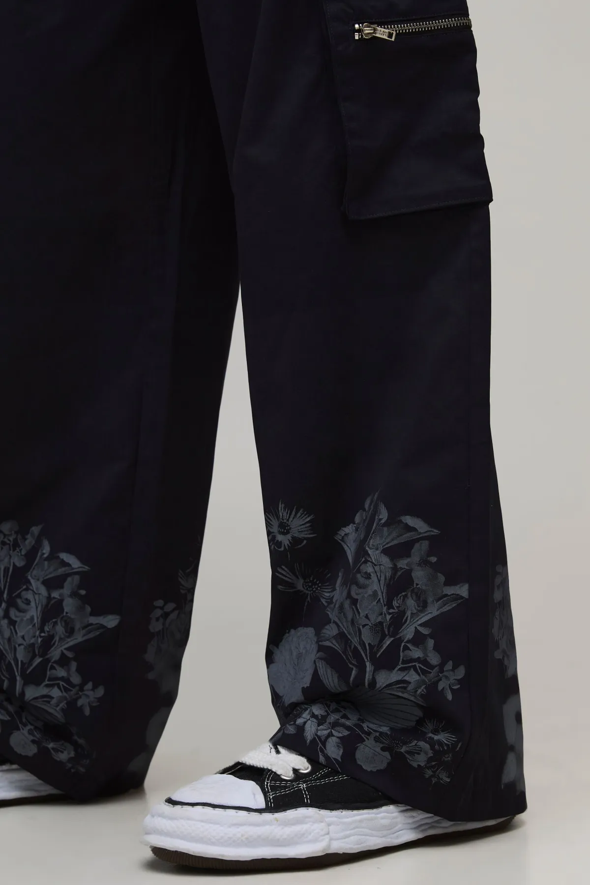 boohooMAN Pantalon Cargo Coupe Ample à Imprimé Floral avec Taille Élastique<Homme Pantalons Cargo