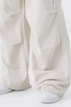 Pantalon cargo à coupe baggy extrême en écru