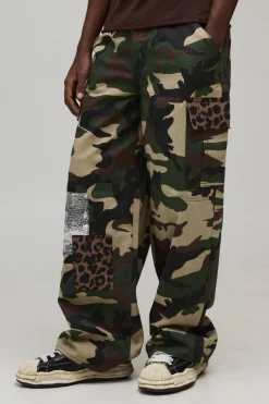 Pantalon Cargo Coupe Ballon Avec Empiècements Camouflage