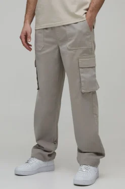 Pantalon Cargo Coupe Décontractée À Taille Élastique