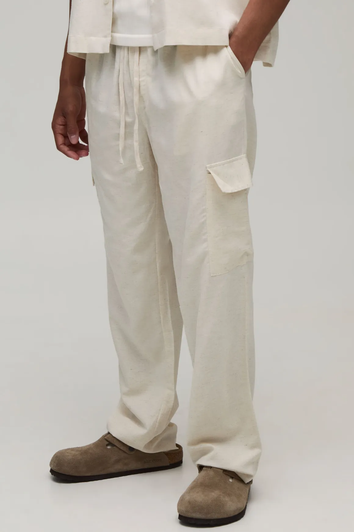 boohooMAN Pantalon cargo à coupe droite et taille fixe<Homme Pantalons Cargo