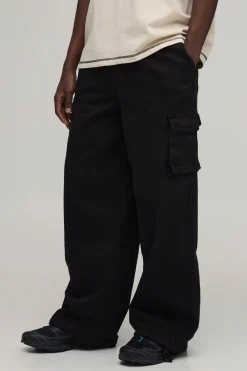 boohooMAN Pantalon Cargo Coupe Parachute À Taille Élastiquée<Homme Pantalons Cargo