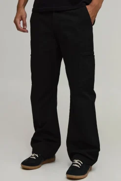 Pantalon Cargo Droit À Poches Passepoilées