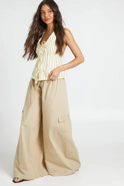 boohoo Pantalon Cargo En Popeline De Coton<Femme Pantalons