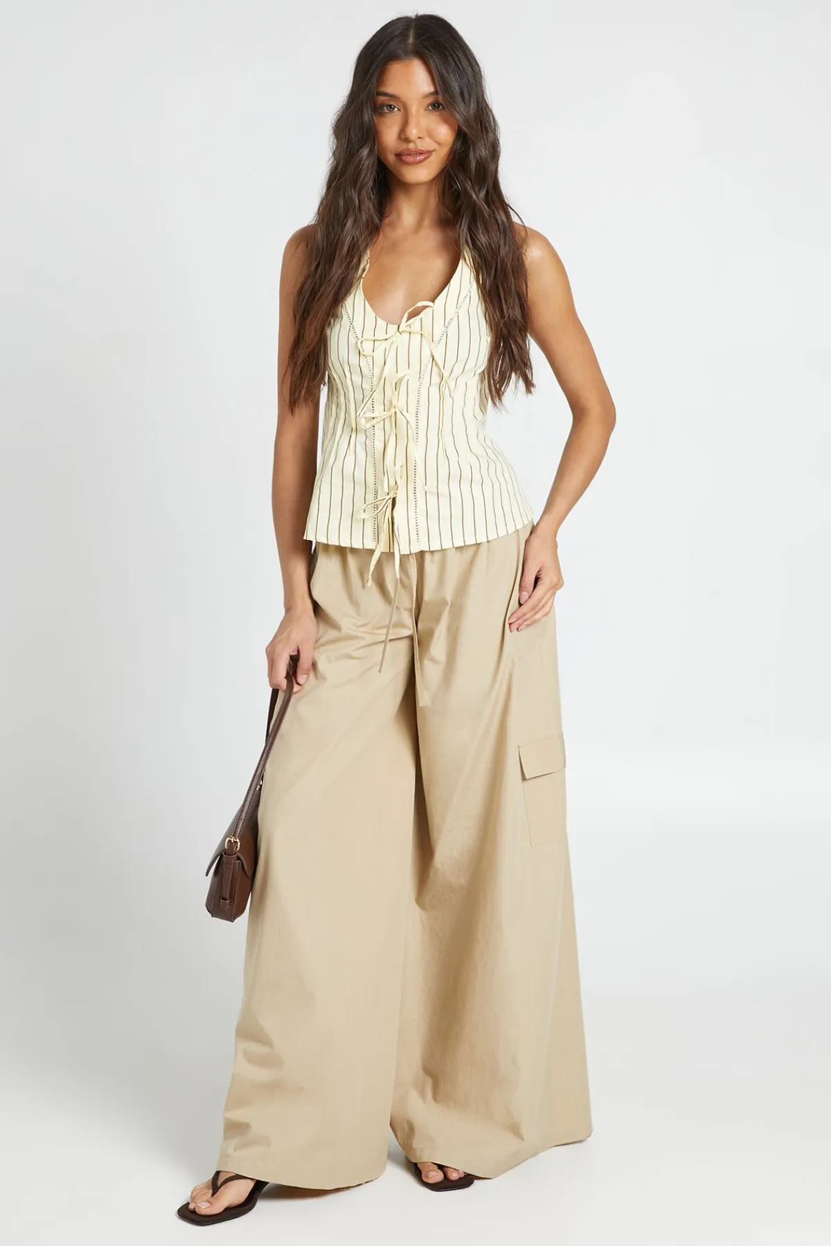 boohoo Pantalon Cargo En Popeline De Coton<Femme Pantalons