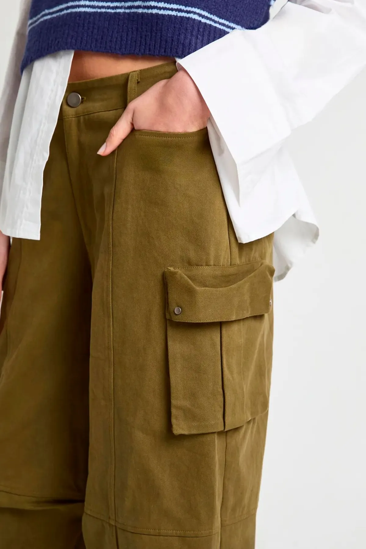 boohoo Pantalon Cargo En Sergé<Femme Pantalons