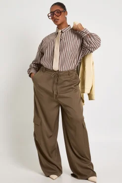 Pantalon Cargo En Sergé De Coton Grande Taille