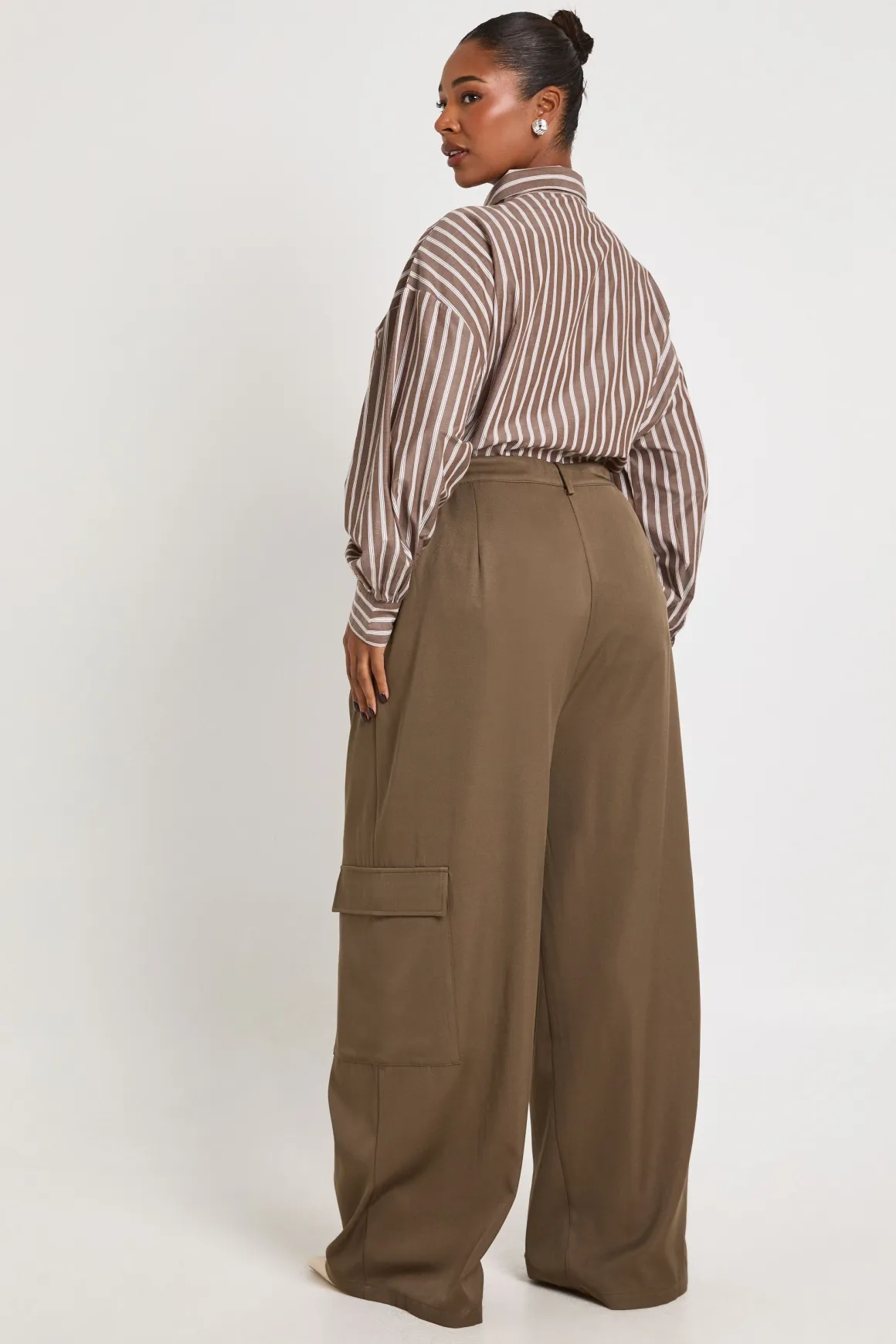 Pantalon Cargo En Sergé De Coton Grande Taille
