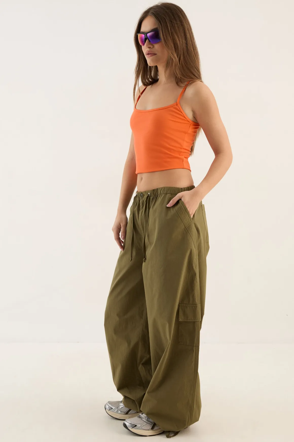 Pantalon Cargo En Sergé Délavé Dsgn Studio