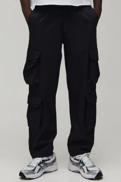 Pantalon Cargo En Sergé Pêche À Taille Fixe Coupe Décontractée Avec Poches Multiples 3D