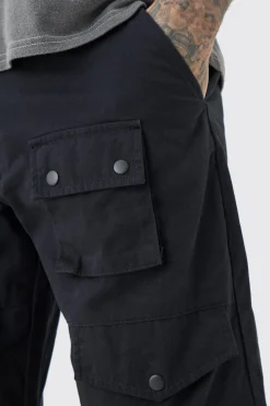 Pantalon cargo en sergé pour hommes grands, coupe décontractée