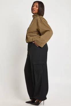 Pantalon Cargo Grande Taille à Poignets Élastiqués