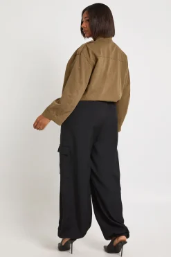 Pantalon Cargo Grande Taille à Poignets Élastiqués