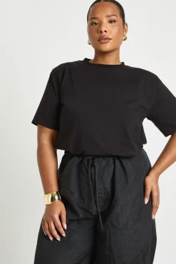 boohoo Pantalon Cargo Grande Taille en Nylon à Taille Nouée<Femme Pantalons