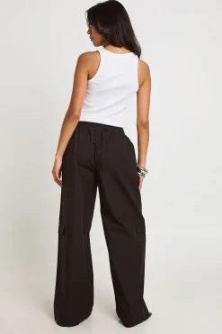 Pantalon Cargo Large En Popeline
