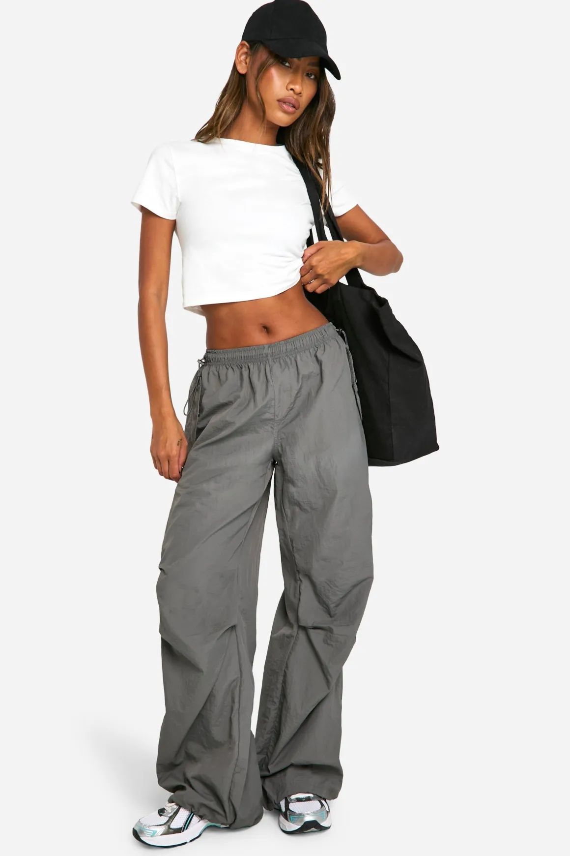 Pantalon Cargo Large Jambe en Nylon