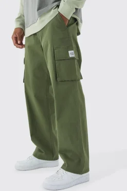 boohooMAN Pantalon cargo large à taille fixe<Homme Pantalons Cargo