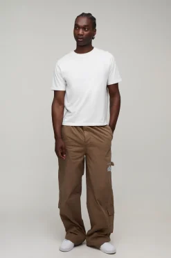 boohooMAN Pantalon Cargo Large Tall Avec Gousset<Homme Pantalons Tall|Tout Afficher
