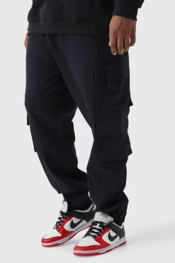 boohooMAN Pantalon cargo multi-poches grande taille, coupe slim avec revers<Homme Tout Afficher|Pantalons Grande Taille