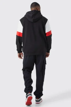 boohooMAN Pantalon cargo multi-poches grande taille, coupe slim avec revers<Homme Tout Afficher|Pantalons Grande Taille