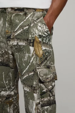 boohooMAN Pantalon cargo à poches multiples au camouflage forêt décontracté<Homme Tout Afficher|Pantalons Grande Taille