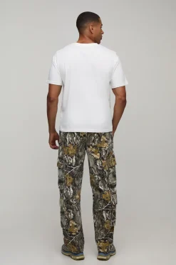 boohooMAN Pantalon cargo à poches multiples au camouflage forêt décontracté<Homme Tout Afficher|Pantalons Grande Taille