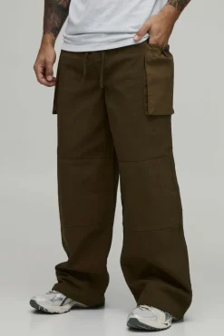 Pantalon Cargo À Poches Soufflet Coupe Baggy Avec Taille Élastiquée
